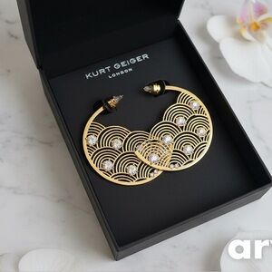 Kurt Geiger ( London ) 
Gold Earrings with Silver Details